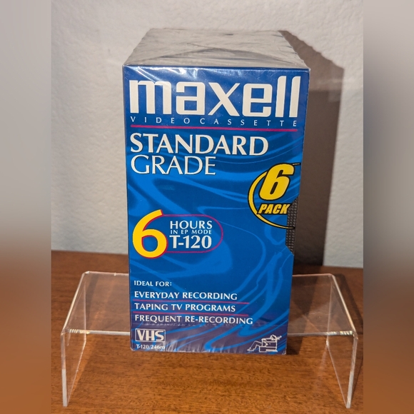 Maxell Standard 6 Pack VHS Tapes New In Sealed Packaging - Picture 3 of 5